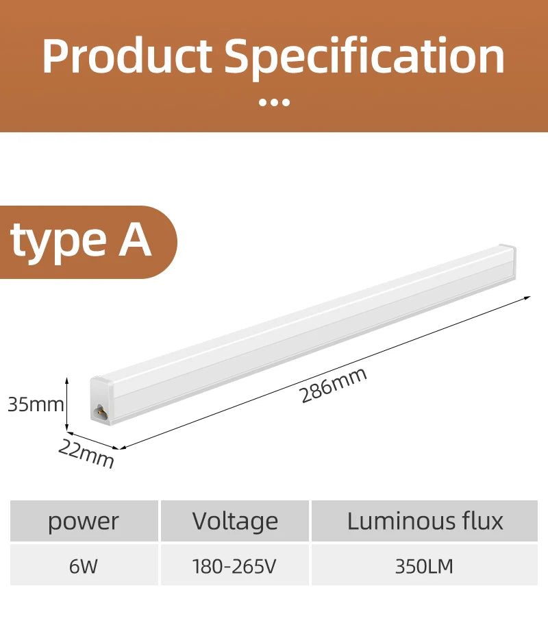 T5 T8 Led Tube Light 220V 30cm 60cm 120cm Wall Lamp Bulb Light Lampada 20W Tobe lampa 2FT 4FT For Home Indoor Kitchen Lighting
