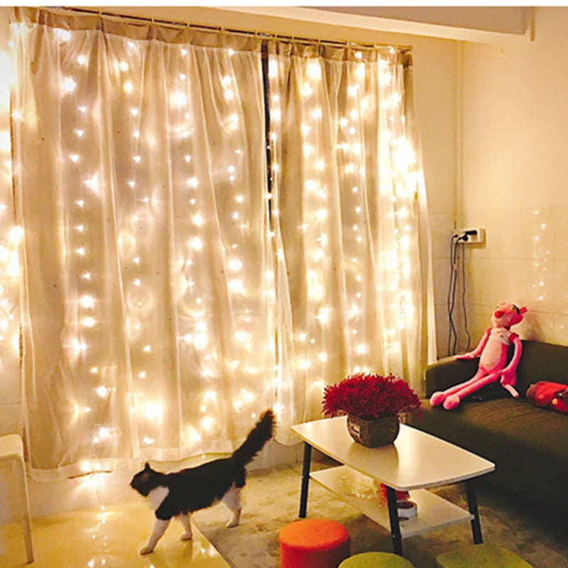 Outdoor Led Curtain Lights String Waterproof Icicle Light Garland On The Window Garden Lamp Fairy Light Christmas New Year Decor