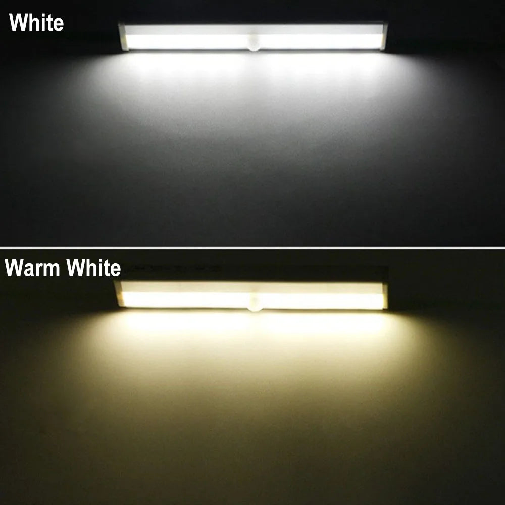 6/10 LED Induction Under Cabinet Light Motion Sensor Closet Night Lamp Battery Powered Magnetic Strip Light For Kitchen Wardrobe