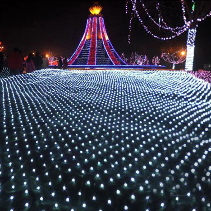 2x3M EU or US Plug LED Net Mesh Fairy String Light Garland Window Curtain Christmas Fairy Light Wedding Party Holiday Decoration