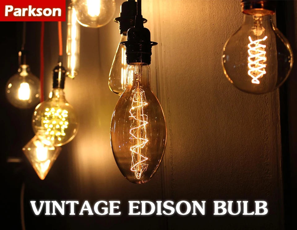 Dimmable Retro Edison Light Bulb E27 AC 220V 110V 40W Vintage Industrial Decor Filament Bulb Lamps A19 ST64 T10 T45 G80 G95 G125