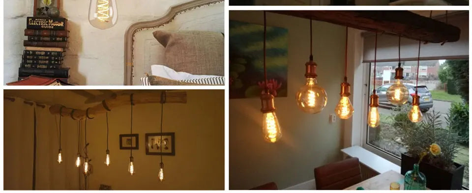 Retro Edison E27 E14 LED Light Bulb 220V Diamond Love ST64 A60 G80 G95 G125 T185 Vintage Glass Bulb Lamp For Home Decor Lighting