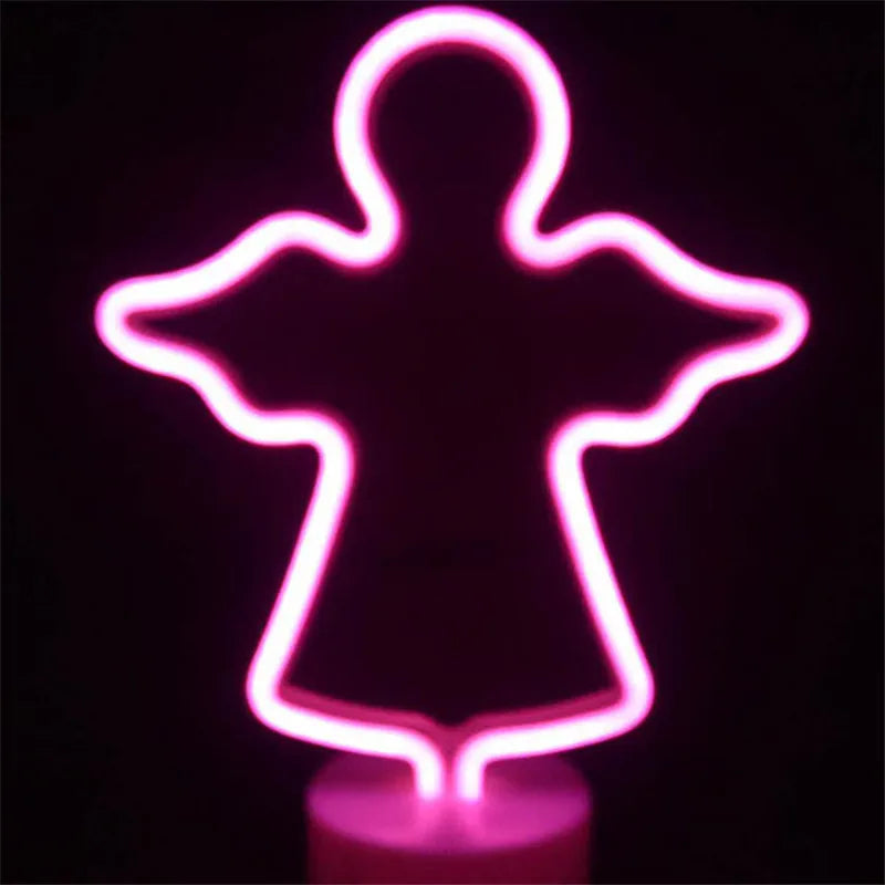 Flamingo Led Neon Light Coconut Tree Cactus Heart Shape Lamp Stand Colorful Home Room Decoration Christmas Night light