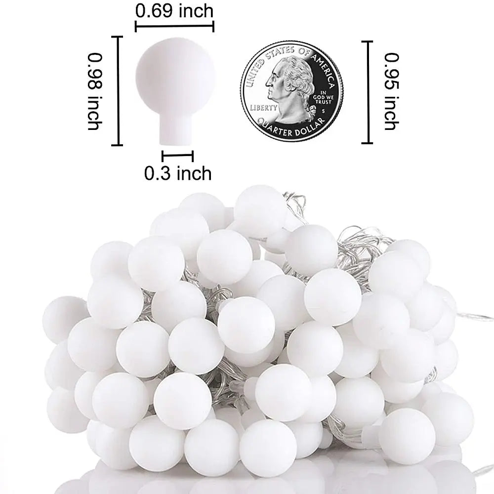 USB/Battery Power LED Ball Garland Lights Fairy String Waterproof Outdoor Lamp Christmas Holiday Wedding Party Lights Decoration