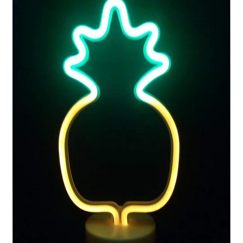 Flamingo Led Neon Light Coconut Tree Cactus Heart Shape Lamp Stand Colorful Home Room Decoration Christmas Night light