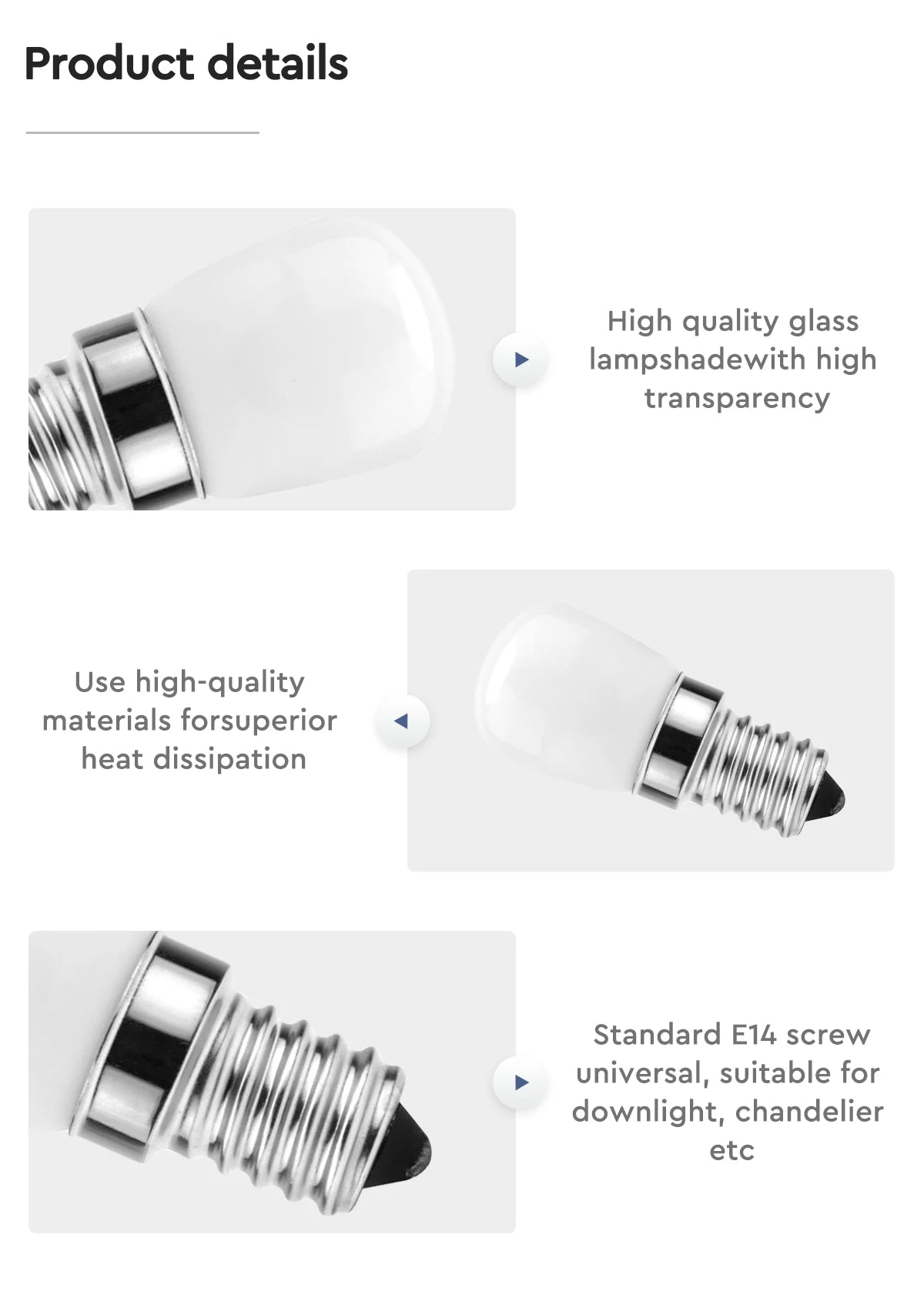 5pcs/lot LED Fridge Light Bulb E14 3W Refrigerator Corn bulb AC 220V LED Lamp White/Warm white Replace Halogen Chandelier Light