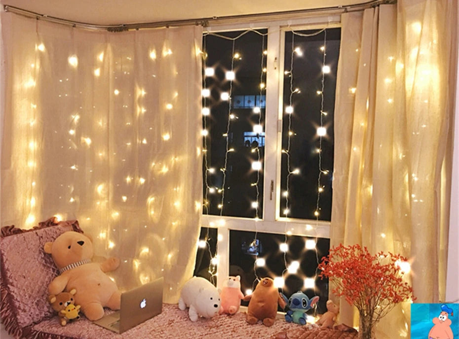 Outdoor Led Curtain Lights String Waterproof Icicle Light Garland On The Window Garden Lamp Fairy Light Christmas New Year Decor