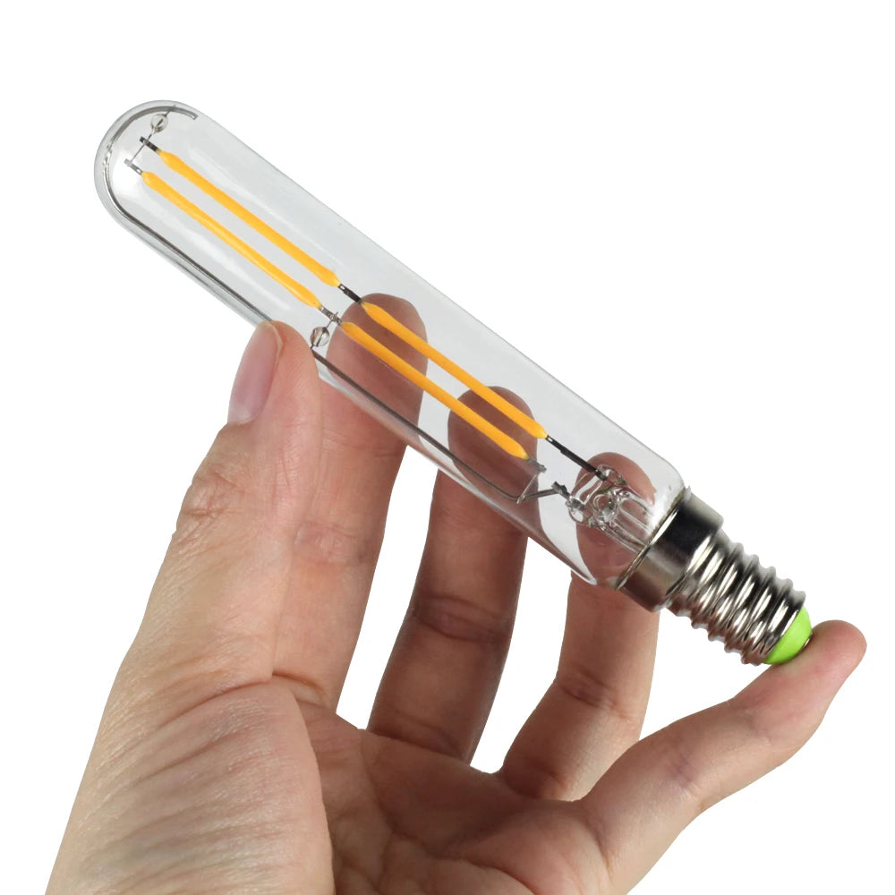 TIANFAN 2pc/Pack Led Bulb Vintage Light Bulb T20 Tubular 4W E14 Small Base Non Dimmable 220/240v E27 2700k Warm White