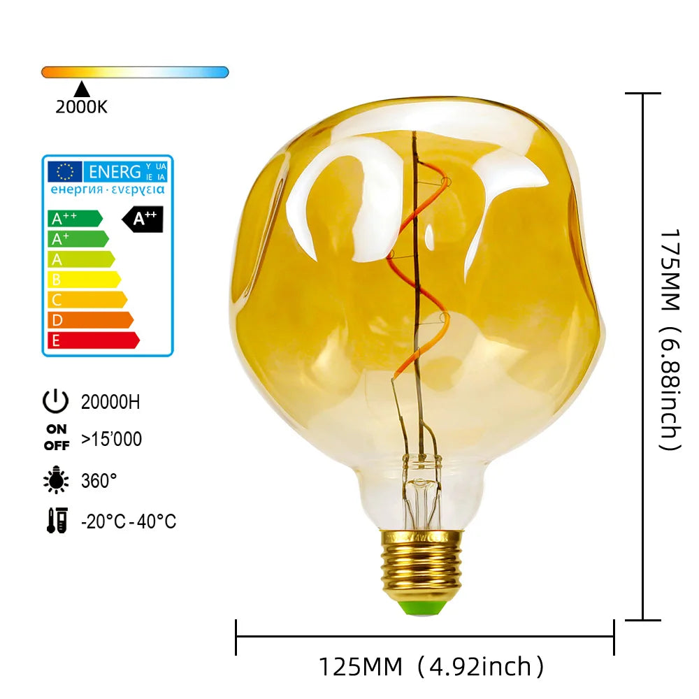 TIANFAN Antique Vintage Led Bulb Edison Bulb 4W Dimmable 2000Kelvin 110V 220V Decorative Light Bulb