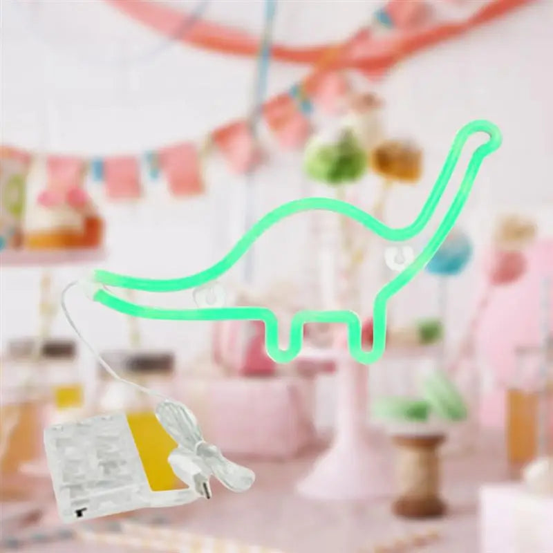 Dinosaur Shape Design Neon Sign Night Light Room Wall Decorations Home LED Night Light Home Christmas for Boys Lamp