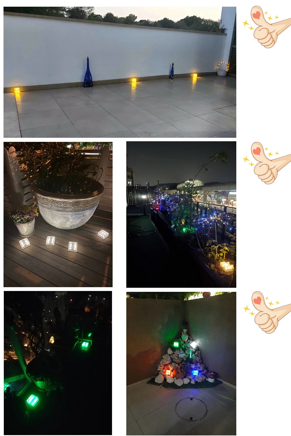 Solar Brick Ice Cube Light Outdoor Waterproof Path Stair Step LED Sunlight Garden Yard Pathway Party Christmas Landscape Lamp