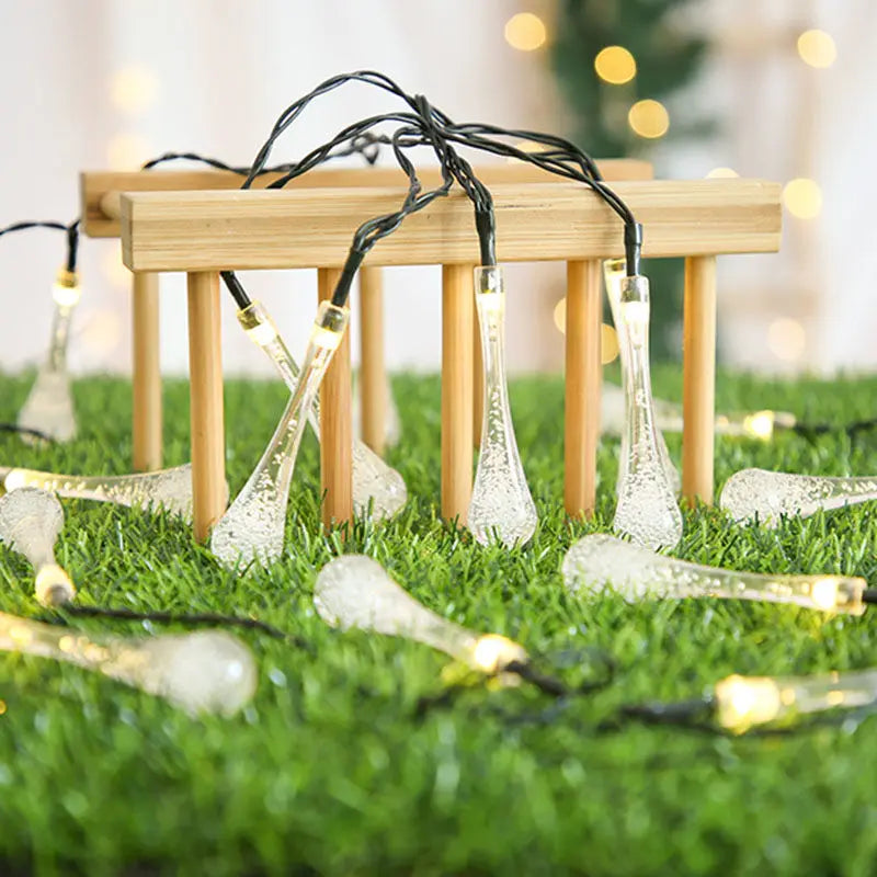 Water droplets Solar String Lights led Waterproof Outdoor Decoration garland Fariy Lights Christmas Wedding party Garden