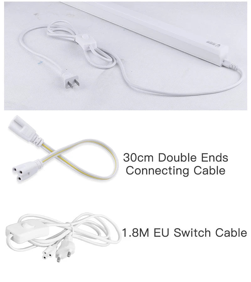 LED Kitchen Cabinet Lamps 220V 110V Led Lights Strip Lighting Fixture 10W 20W 30/50CM For Bedroom Closet Kitchen Lamp Tube Bar