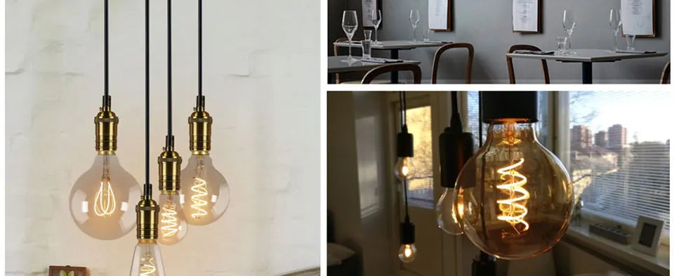 Retro Edison E27 E14 LED Light Bulb 220V Diamond Love ST64 A60 G80 G95 G125 T185 Vintage Glass Bulb Lamp For Home Decor Lighting