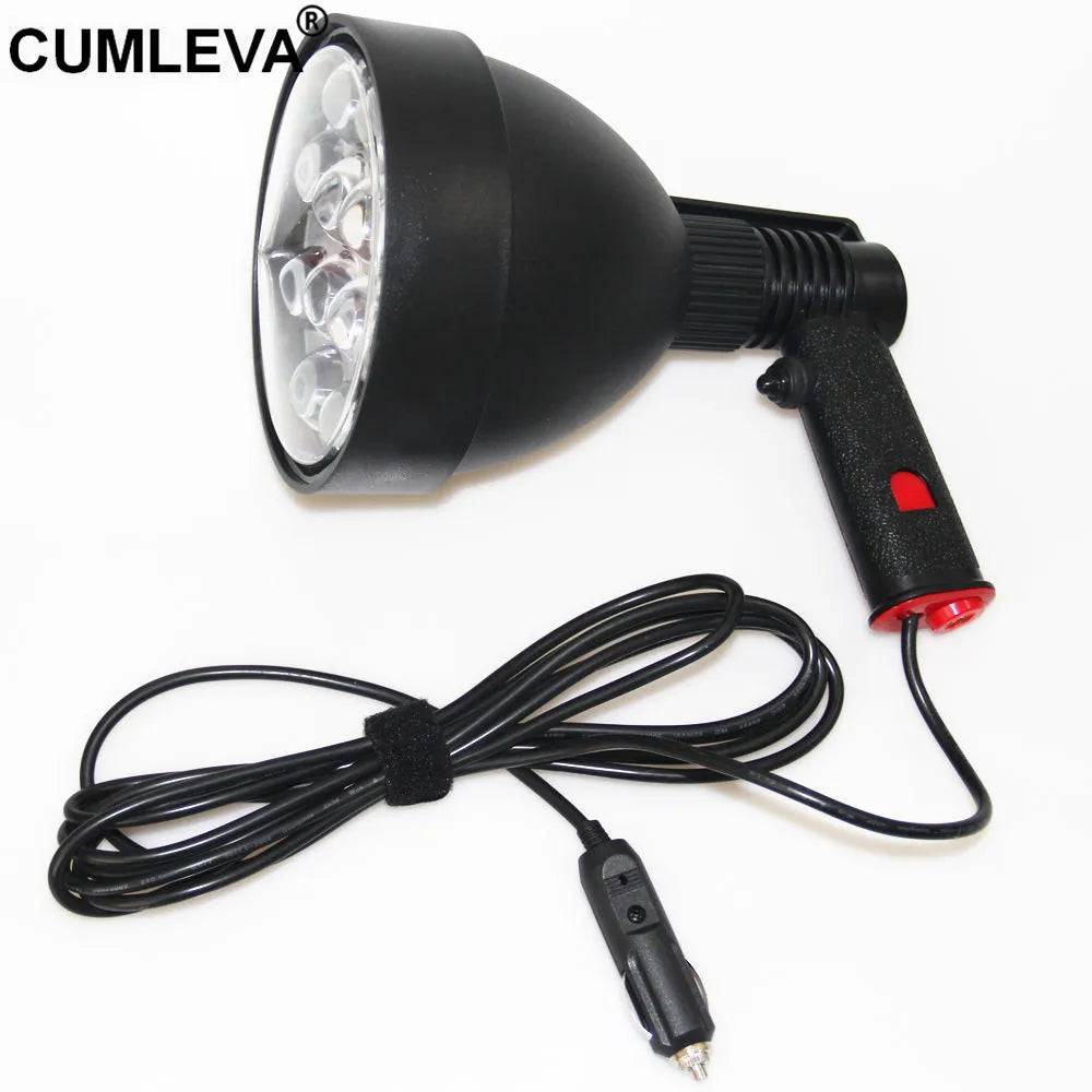 Powerful 12V CREE 60W LED Hunting Lamp 5400LM Handheld Spotlight Portable Lantern For Marine Farming Camping