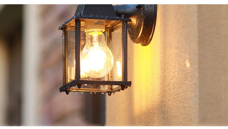 Retro Outdoor Wall Light Villa Garden Porch Wall Waterproof Lighting Courtyard Corridor Aisel Balcony Vintage E27 Fixtures