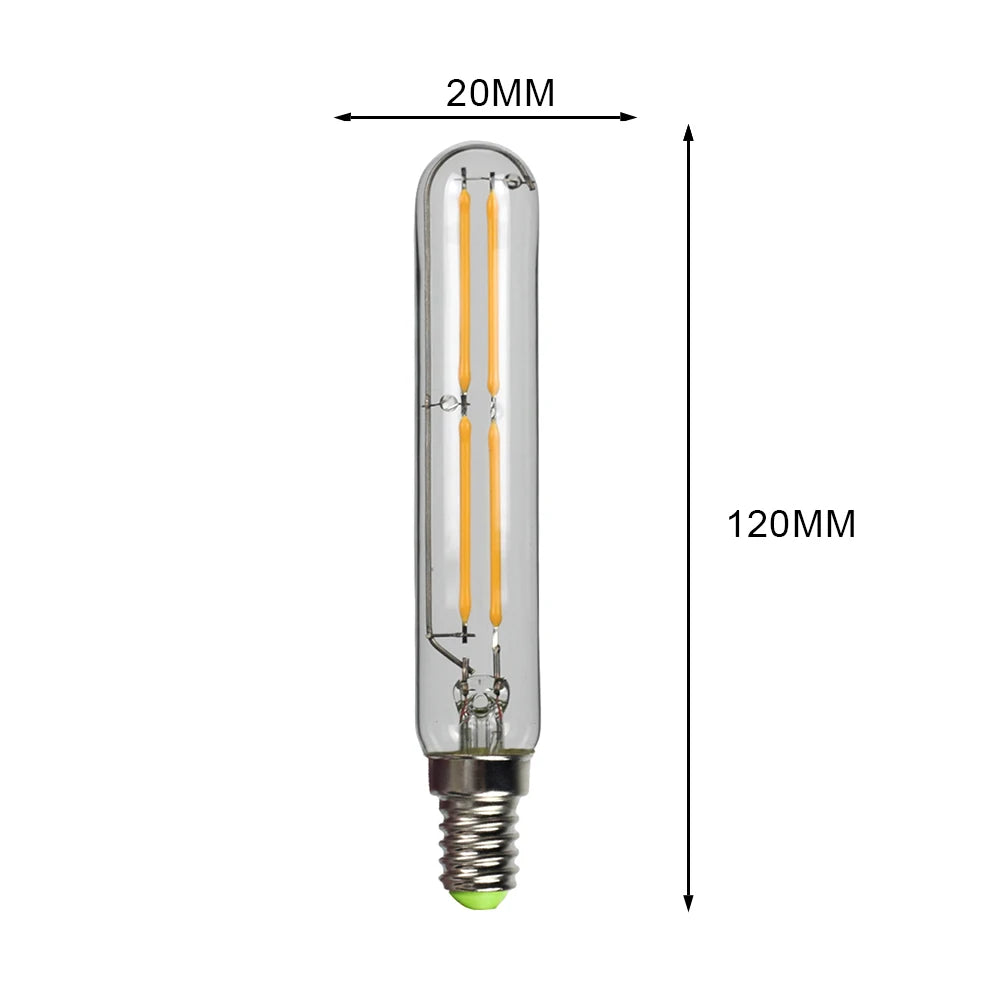 TIANFAN 2pc/Pack Led Bulb Vintage Light Bulb T20 Tubular 4W E14 Small Base Non Dimmable 220/240v E27 2700k Warm White
