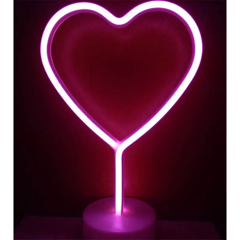 Flamingo Led Neon Light Coconut Tree Cactus Heart Shape Lamp Stand Colorful Home Room Decoration Christmas Night light