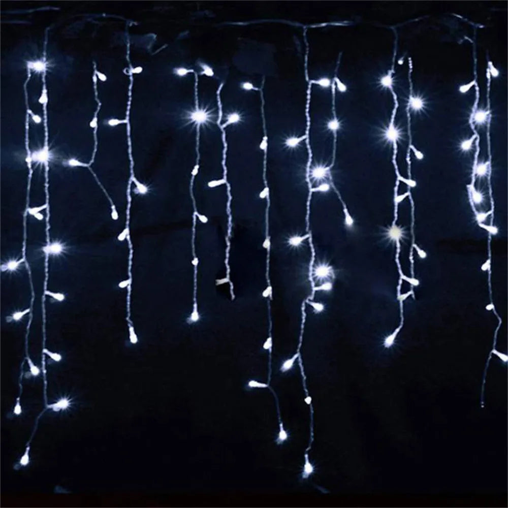 Christmas Lights Waterfall Outdoor Decoration 5M Droop 0.4-0.6m Led Lights Curtain String Lights Party Ggarden Eaves Decoration