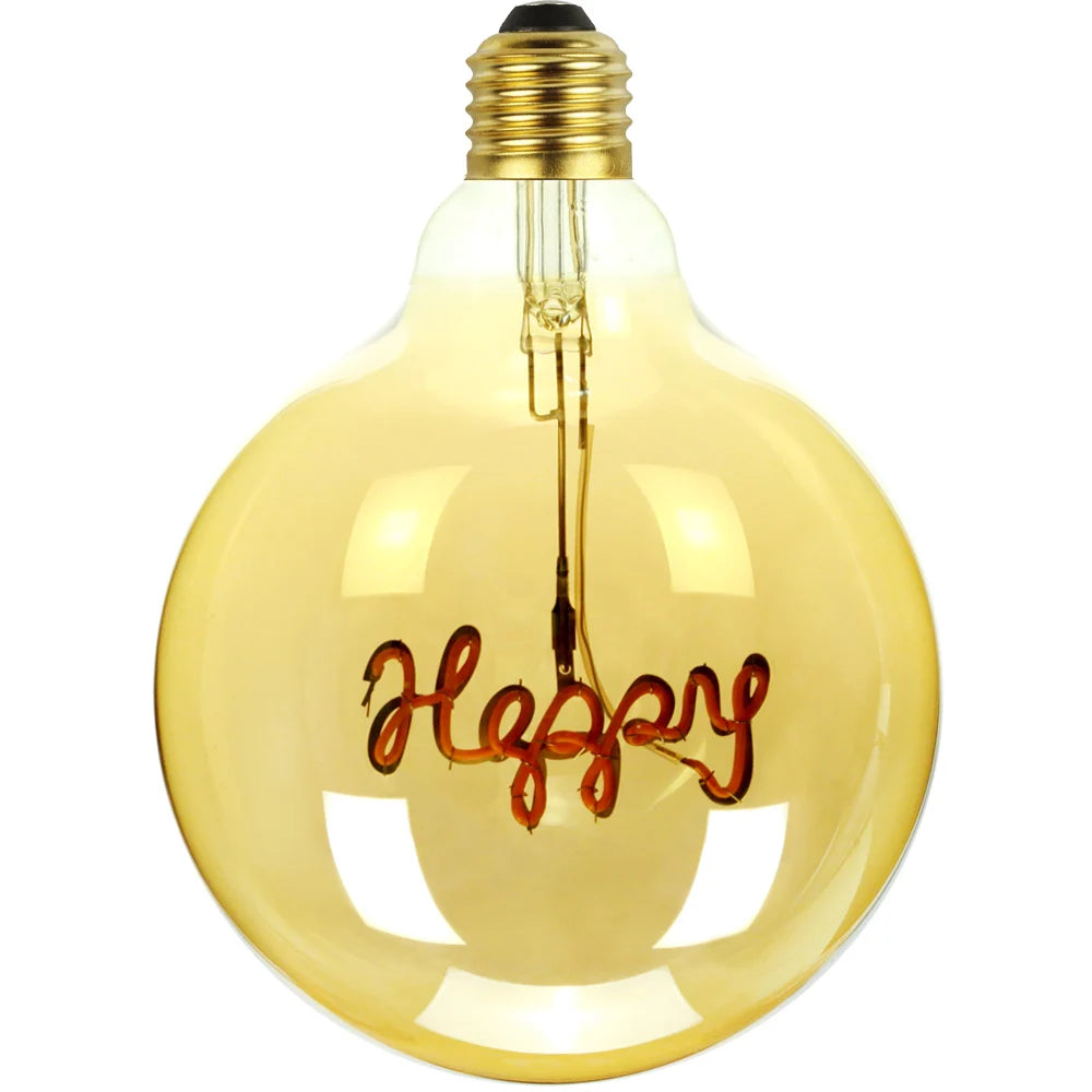 TIANFAN Led Bulbs Vintage Light Bulb Big Globe Alphabet Filament 4W Dimmable 110V 220V Edison Bulb Decorative Light Bulb