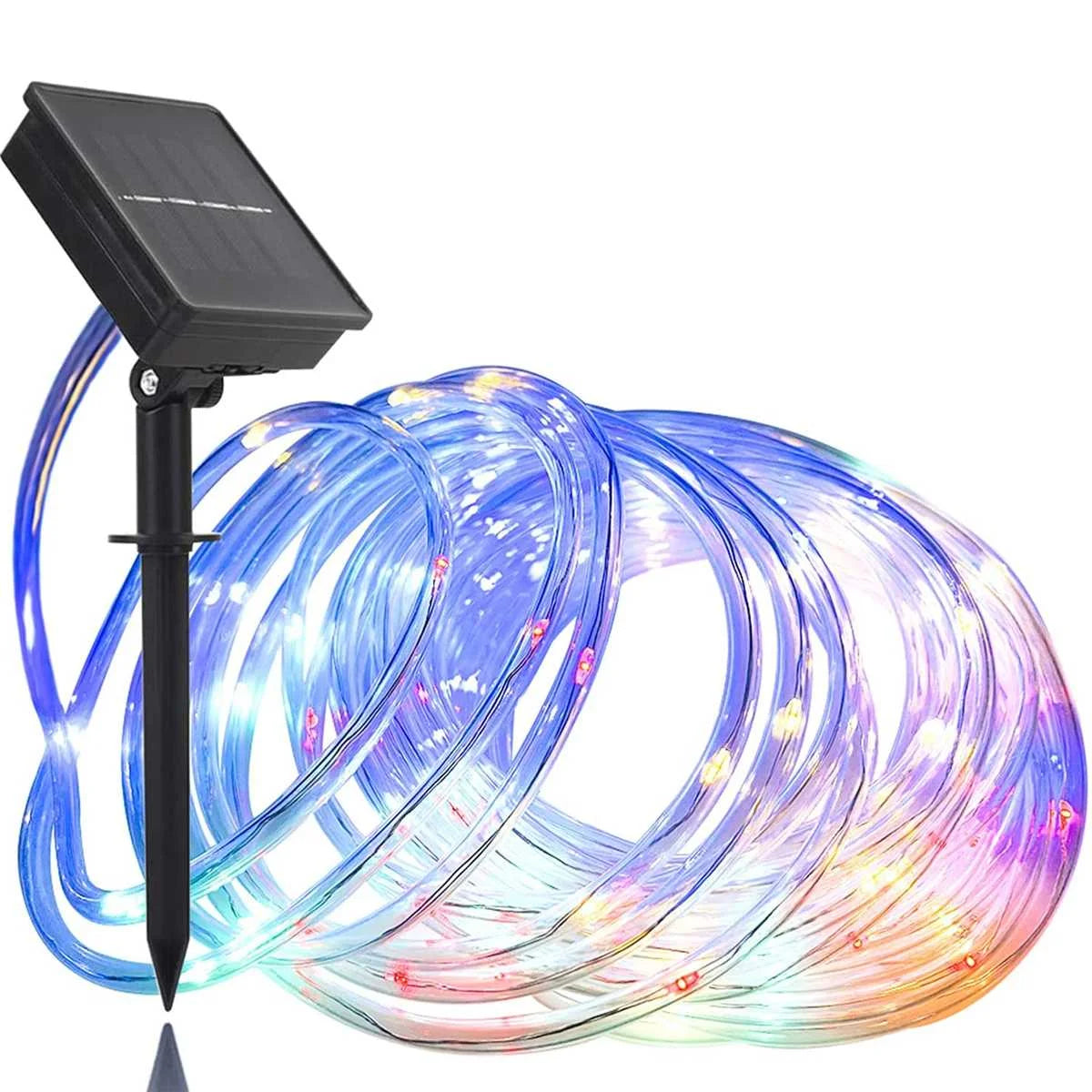 32m Solar Powered Rope Strip Lights Waterproof Tube Rope Garland Fairy Light Strings for Outdoor Indoor Garden Christmas Decor