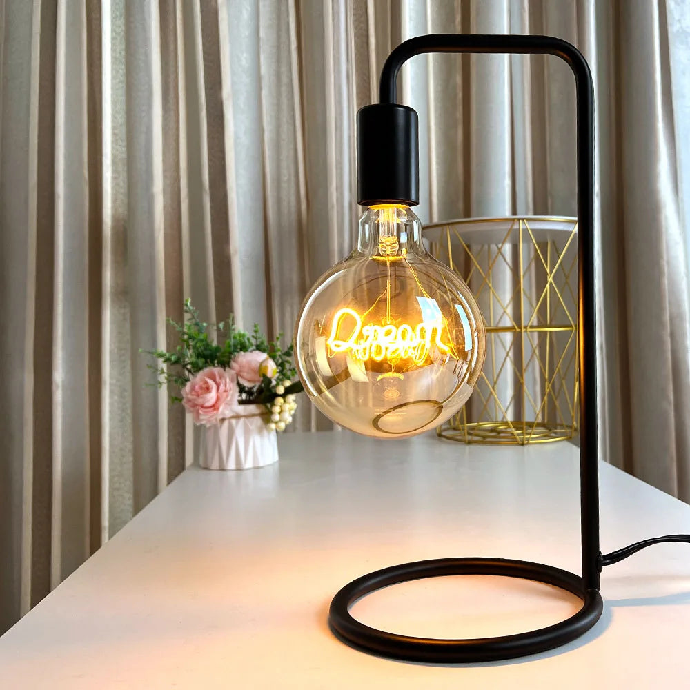TIANFAN Vintage Led Bulb G125 Big Globe Alphabet Love Home Drem Hello 110V 220V E26 E27 Decorative Edison Bulb Pendant Bulb