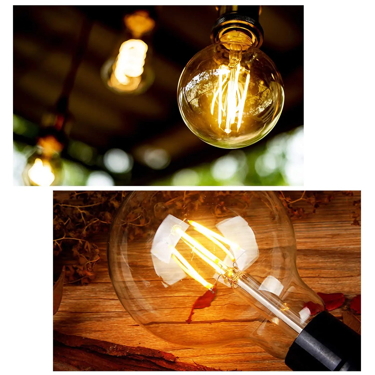 Gold Tint Vintage Edison LED Light Bulb E27 Night Light Bulbs G40 G45 G125 1W 4W Vintage LED Filament Light Bulb Dimmable