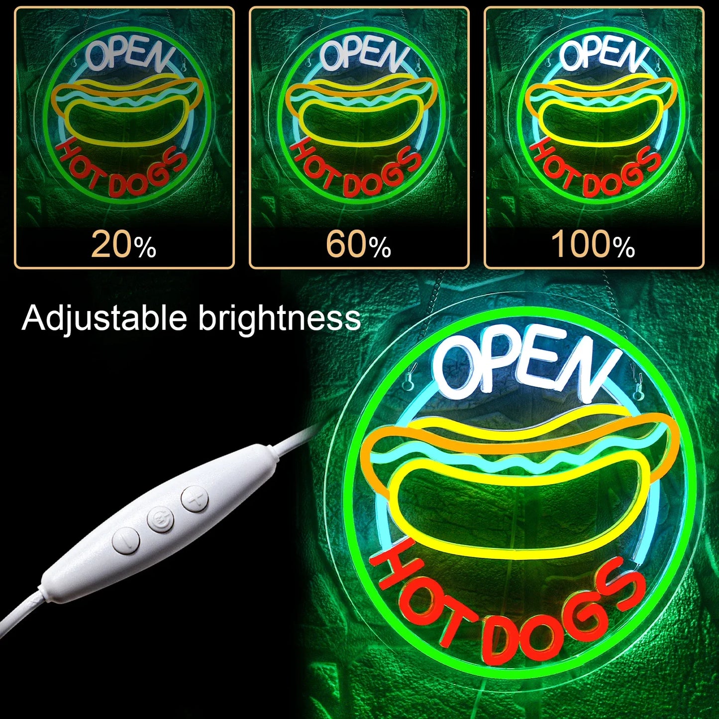 Fast Food Restaurant Neon Wall Art Decoration Hot Dogs Tacos BBQ Room Decor For Party Decoration Commercial Street Shop Lighting