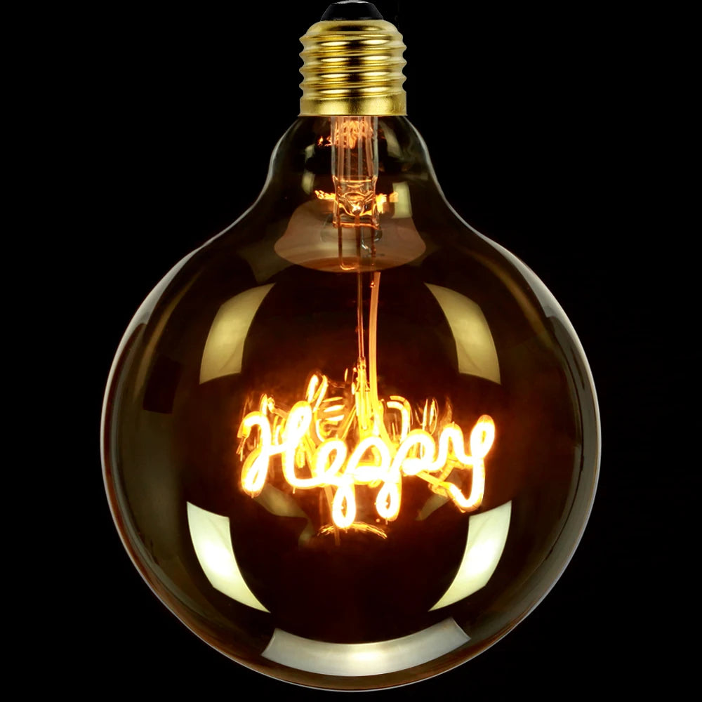 TIANFAN Led Bulbs Vintage Light Bulb Big Globe Alphabet Filament 4W Dimmable 110V 220V Edison Bulb Decorative Light Bulb