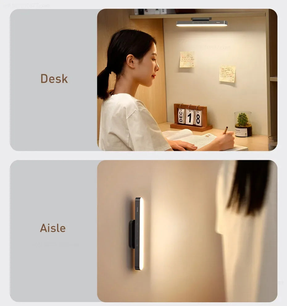 Xiaomi Baseus Magnetic Table Lamp Delay Off Dormitory Cabinet Light LED Desk Lamp for Study USB Rechargeable Home Night Light