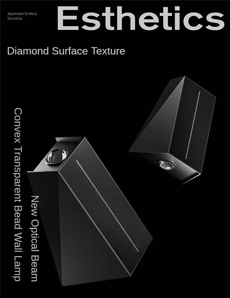 External Solar Lights Outdoor Wall Washer Sconce Facade Lamp Porch LED Light Decor Garden Solar Lighting Decoration Luminaire