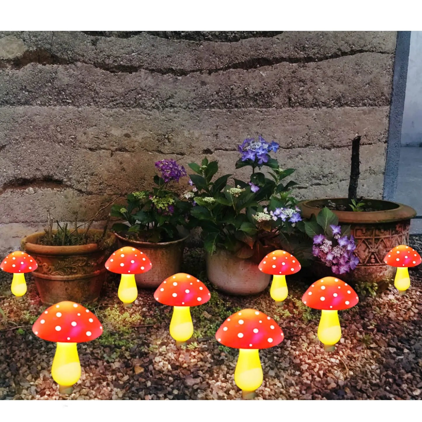 12pcs LED Solar Mushroom Light Outdoor Garden Decor Waterproof Fairy Light Solar String Light Pathway Lawn Lamp Garden Light