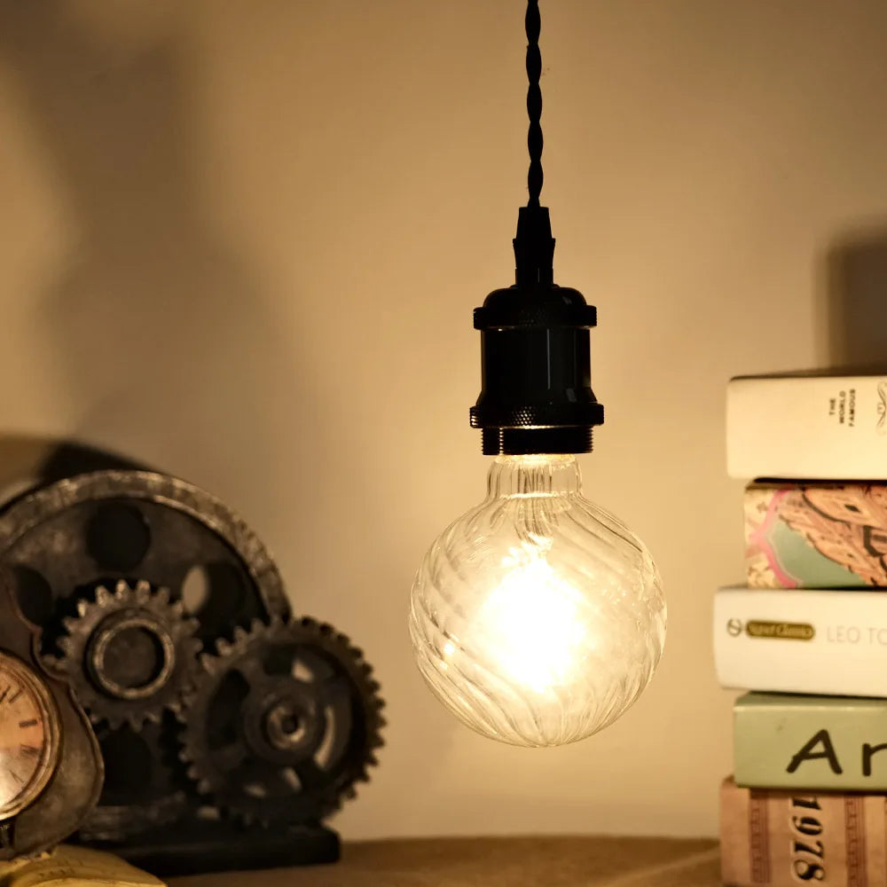TIANFAN Edison Bulb Led Filament G95 4W 2700Kelvin Vintage 110V 220V Specialty Decorative Light Bulb Swirl Shape