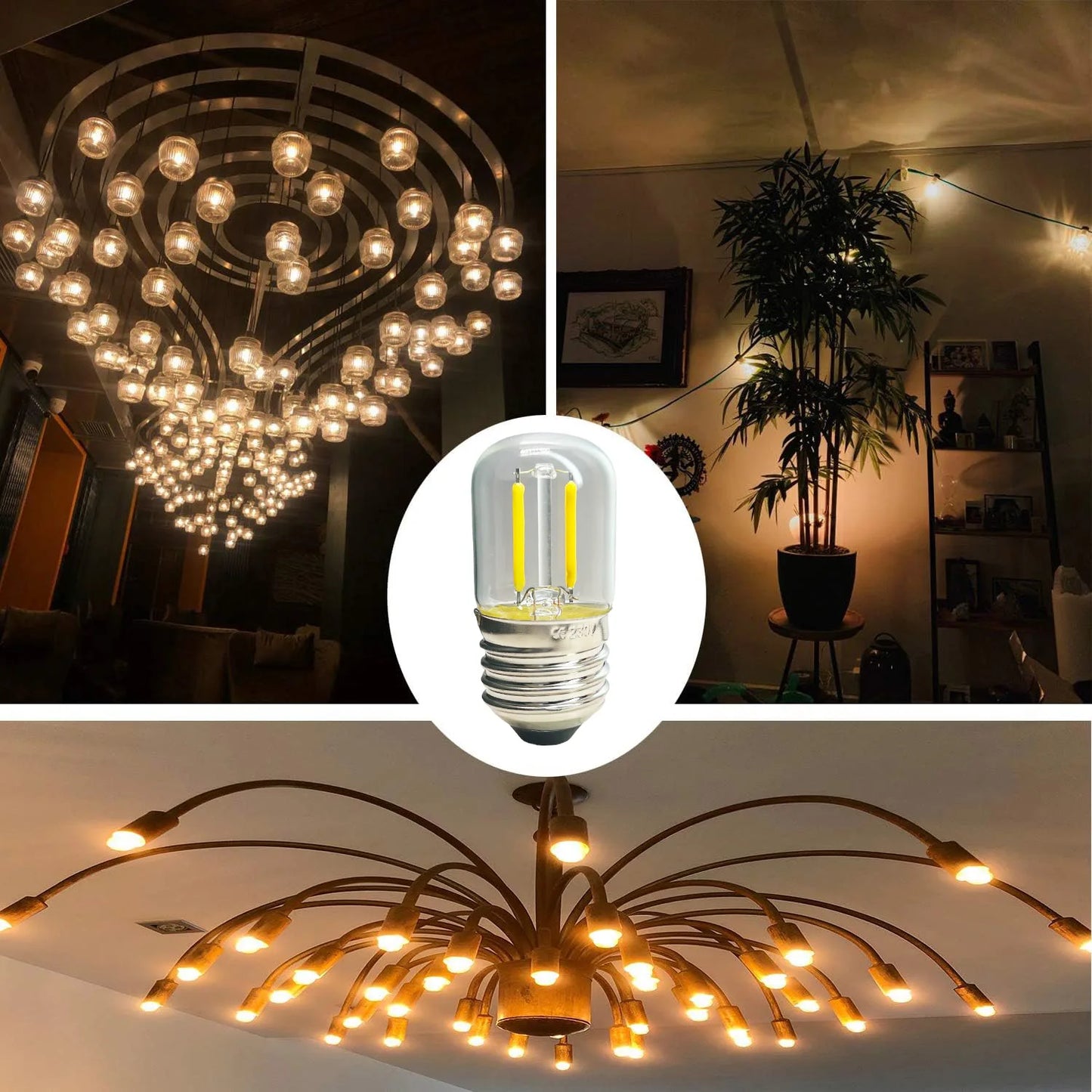 Mini E27 T28 Light Bulb Filament 1W 2200K Vintage Candle Light Ampoule Incandescent Spiral AC 220V Lamp Glass Bulb Vintage Warm