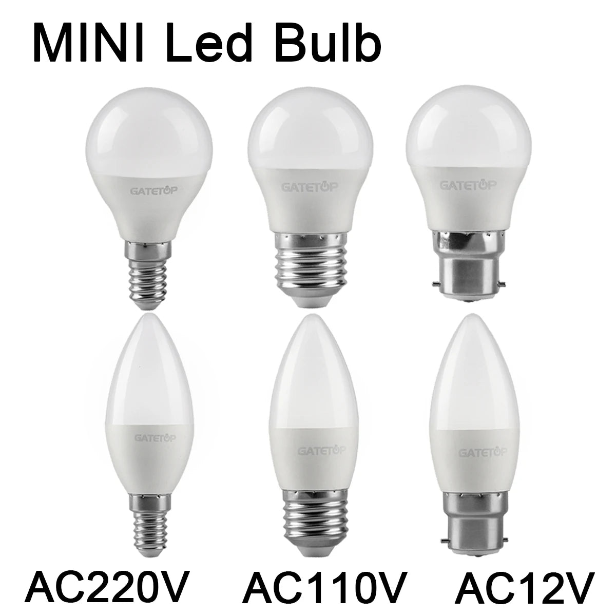 4PCS Energy-efficient LED bulbs G45 C37 E14 E27 5W AC230V AC110V AC12V 3000K/4000K/6000K Golf Bulb Lamp For Home Decoration