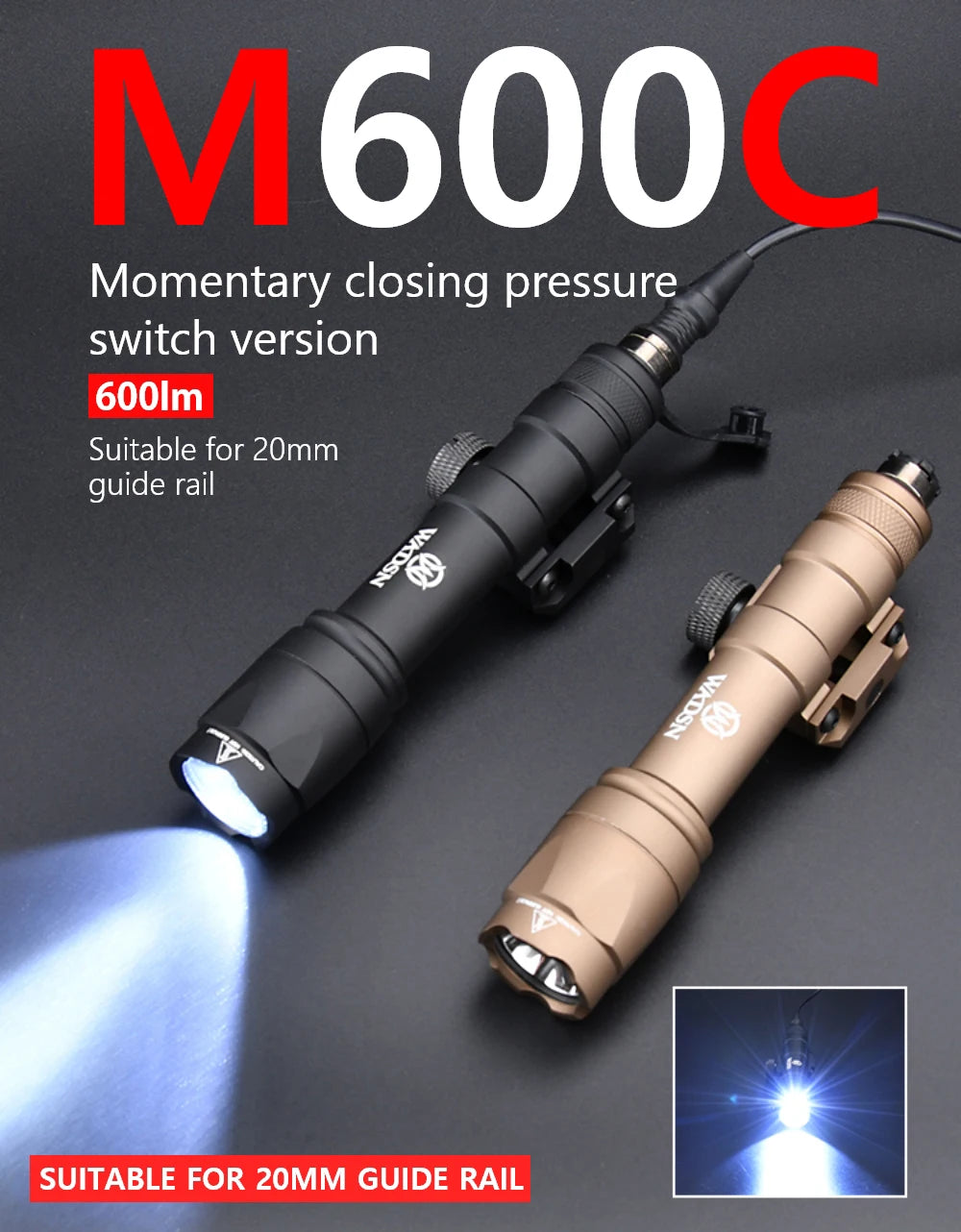 WADSN Airsoft PEQ 15 equipments Red Green Blue Powerful Laser Dot IR Indicator Surefir M600 M600C Flashlight Dual Control Switc