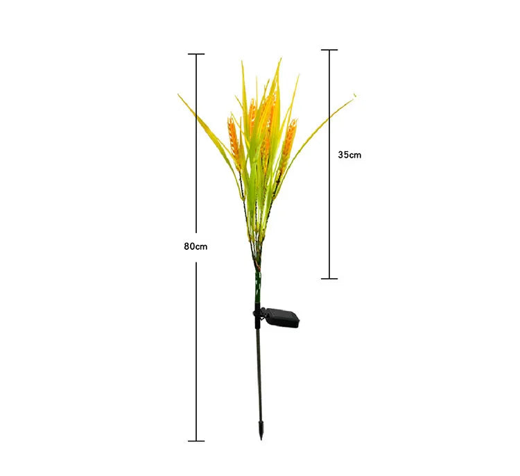 2pcs Outdoor LED Solar Wheat Ear Lamp Outdoor Waterproof Garden Decoration Courtyard Lamp Fairy Simulation Lawn Christmas Lamp