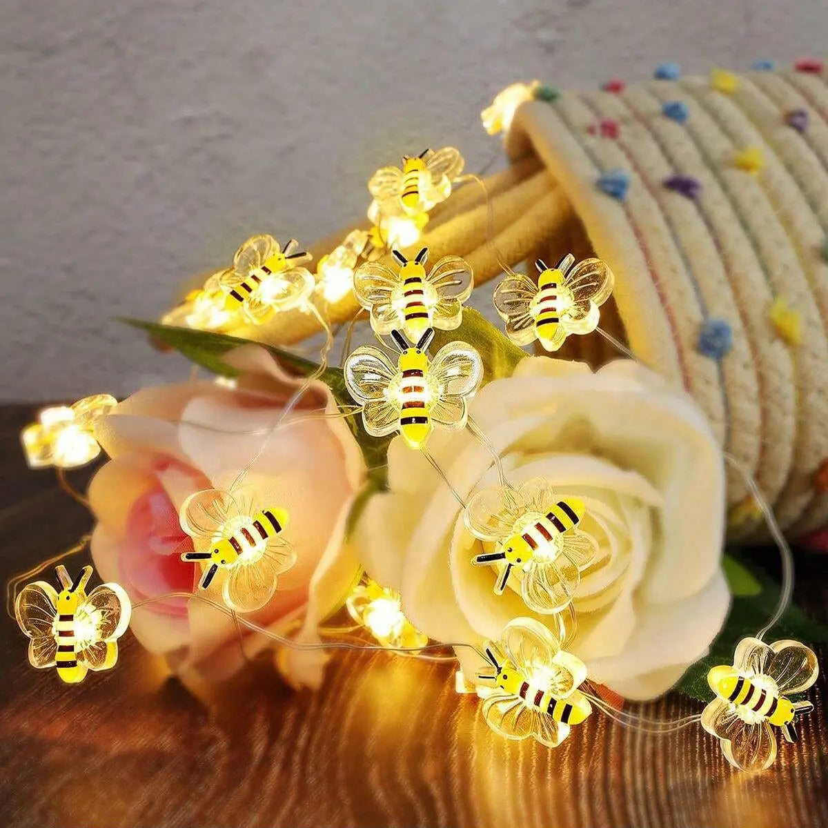 20 Bee Fairy Lights USB Battery Operated Bee String Lights For Bedroom Plants Patios Party Wedding Xmas Decorative String Lights