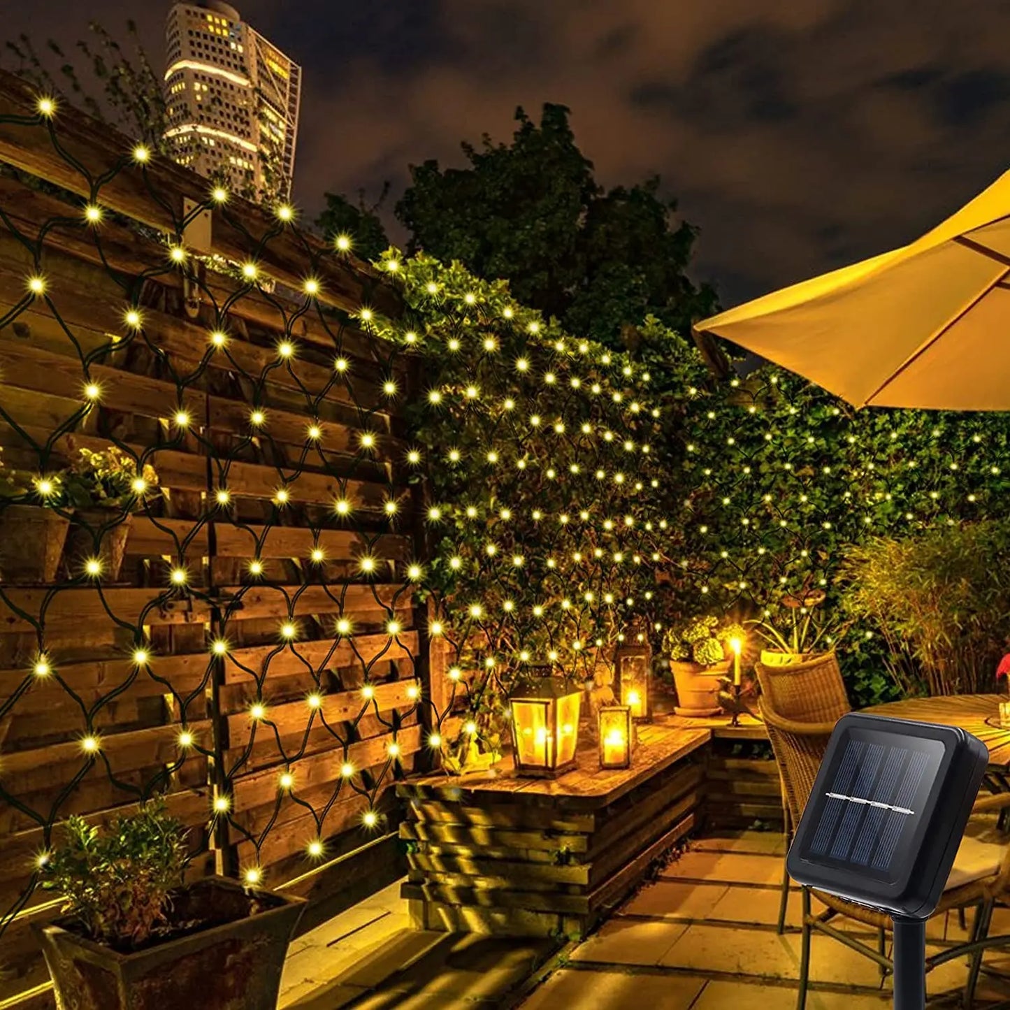 Solar Powered Net Light Mesh Fairy Lights Waterproof Garland With 8 Modes Timer Christmas Decorations For Home 3M X 2M,Holiday