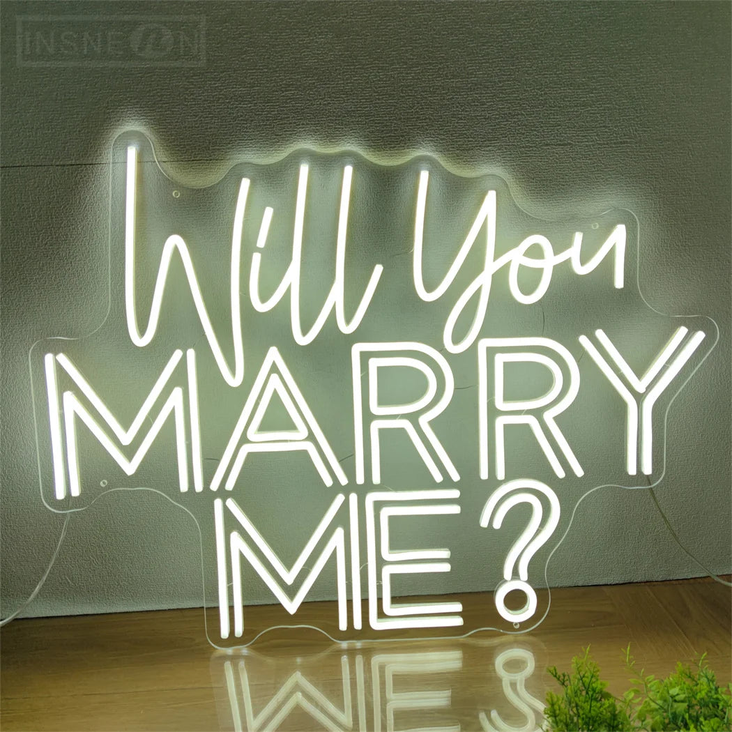 Will You Marry Me Neon Signs LED Wedding Mariage Decor Signboards Party Room Wall Decor Wedding Neon Sign with 12V Power Adapter