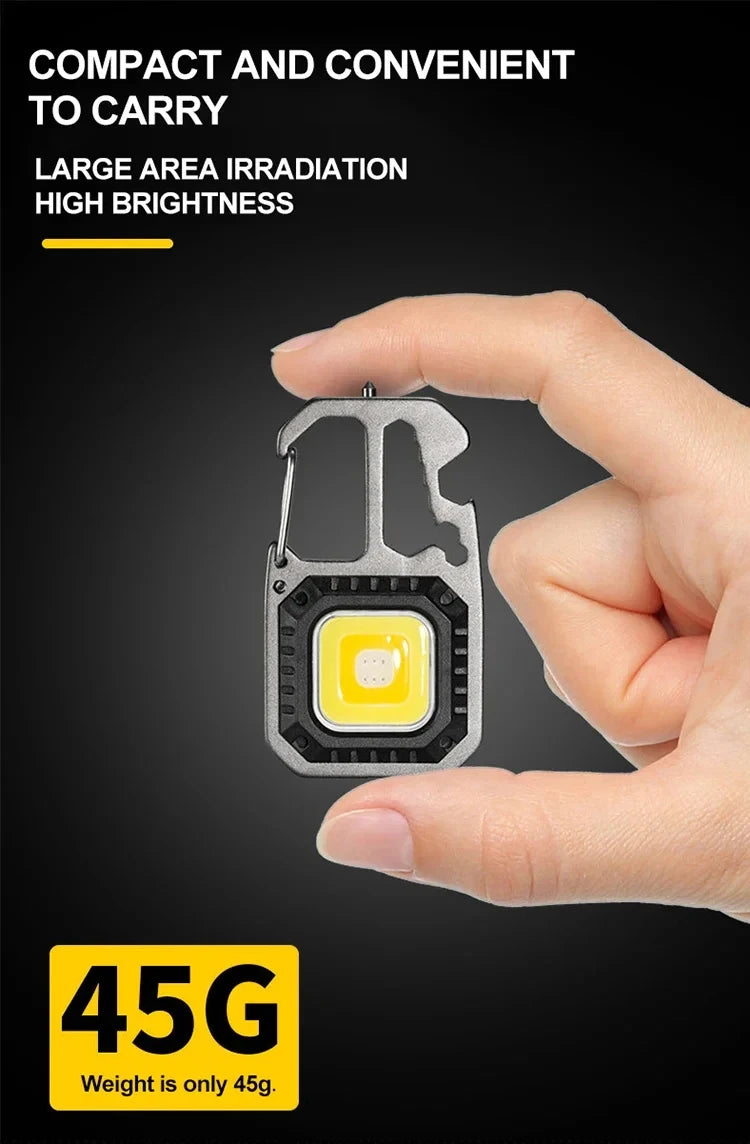 Xiaomi MIJIA LED Keychain Flashlight Outdoor Camping COB Work Light Emergency Lighting With Window Hammer Bottle Opener Lamp