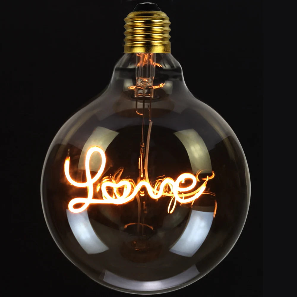 TIANFAN Led Bulbs Vintage Light Bulb Big Globe Alphabet Filament 4W Dimmable 110V 220V Edison Bulb Decorative Light Bulb
