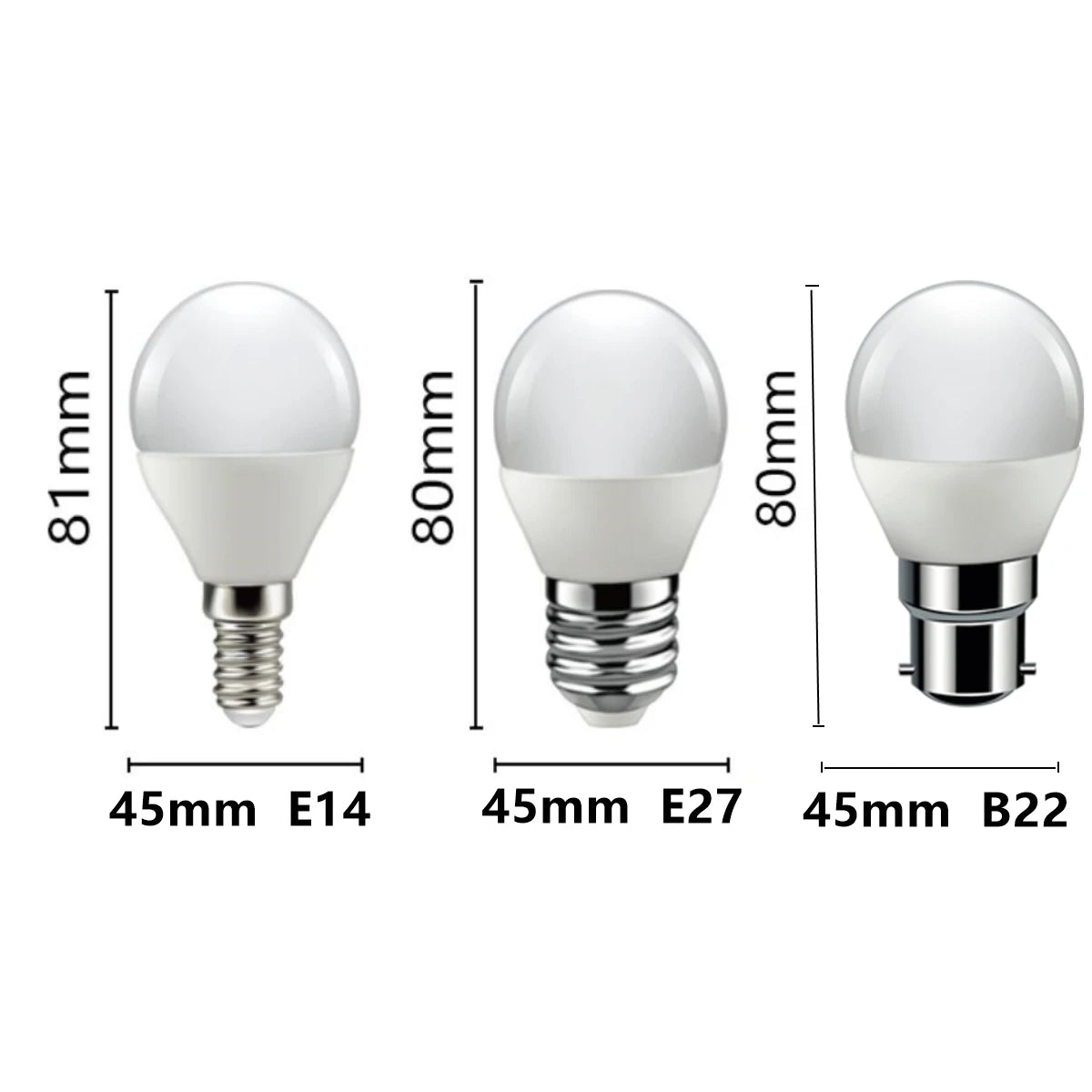 6Pcs G45 Led Golf Bulb 3W-7W E14 E27 B22 AC220V Warm White 3000K Daylight 4000K Cold White 6000K Lamp Light For Home Decoration