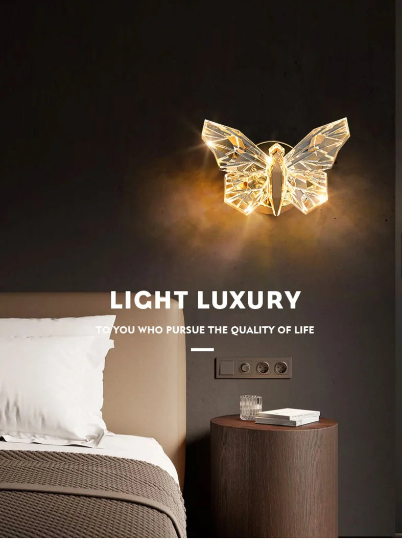 Nordic LED Butterfly Wall Lamp Indoor Lighting Bedside Wall Sconce Lamp For Living Room Corridor Stairs Hanging Light Decoration