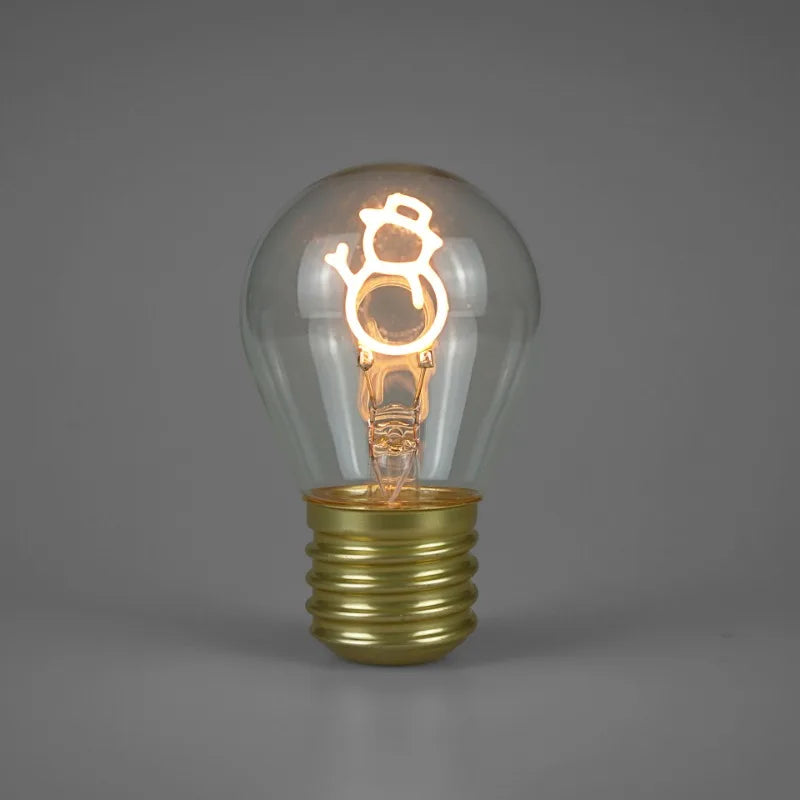 Edison A70 5V Decorative Lamp Led Vintage Tungsten Christmas Gift Cartoon Plastic Art Decorative Light Type-C Rechargeable Bulb