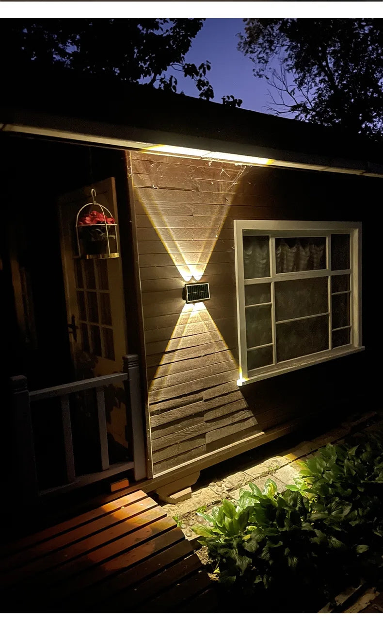 Solar Wall Lamp Led Outdoor Waterproof Decoration Garden Lamp Up And Down Luminous Lighting for Wall Porch Balcony Garden Street
