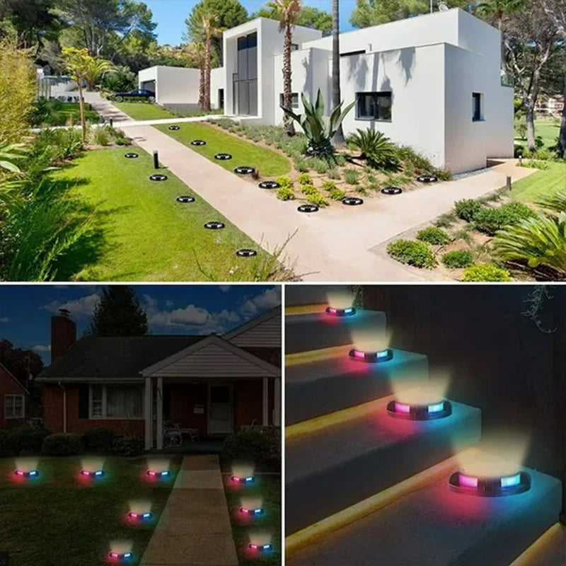 12LED Solar Power Disk Light Outdoor Garden Solar Underground Light Deck Light Spotlight Buried Solar Led Lamp Garden Decor