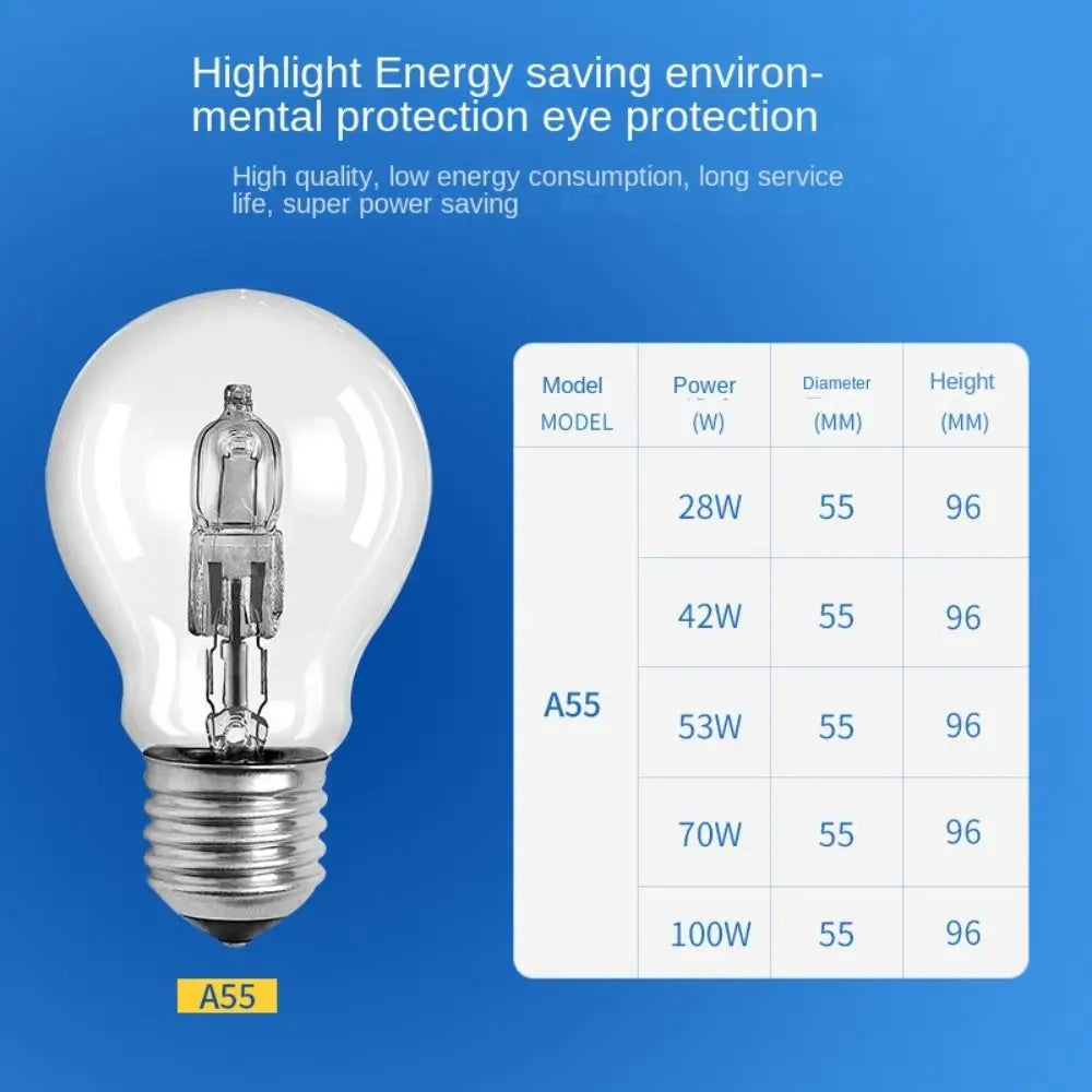 E27 Halogen Bulbs eye protection A55 Downlight Spot candles pointed bulbs 28W-100W Light Lamps Outdoor