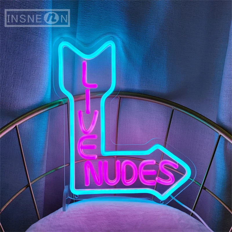 Live Nudes Neon Sign USB Powered Wall Room Decoration LED Light for Men's Beer Bar Easy to Install Wall Art Decor Bedroom Decor