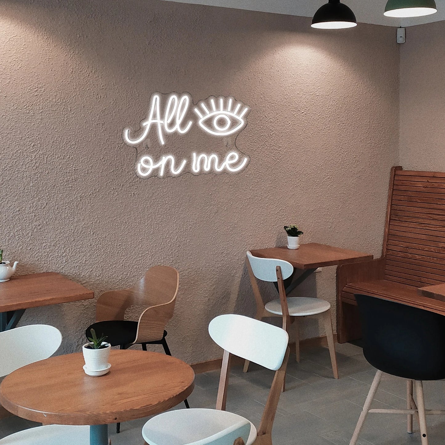 All Eyes on Me Neon Sign LED Room Wall Decor USB Powered With Switch Hanging Acrylic For Girls Bedroom Game Bar Wedding Party